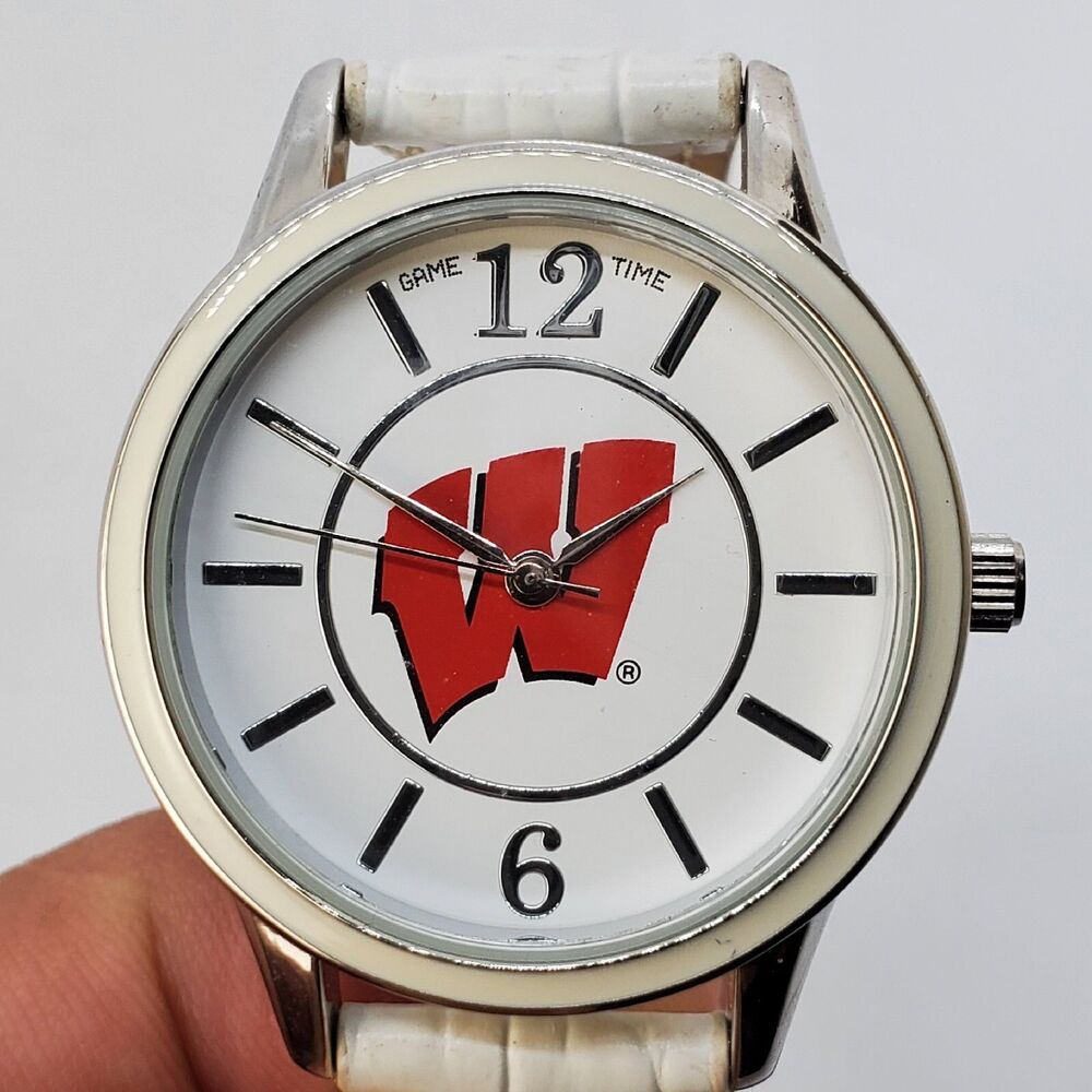 University of Wisconsin Badgers Women's Watch 34MM White Dial Bands New Battery